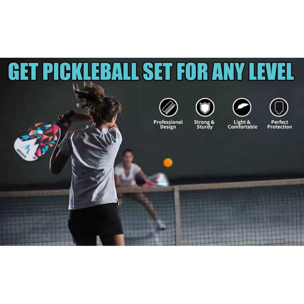 Pickleball Paddle USAPA Approved Set 2 Premium Graphite Craft Rackets Honeycomb Core