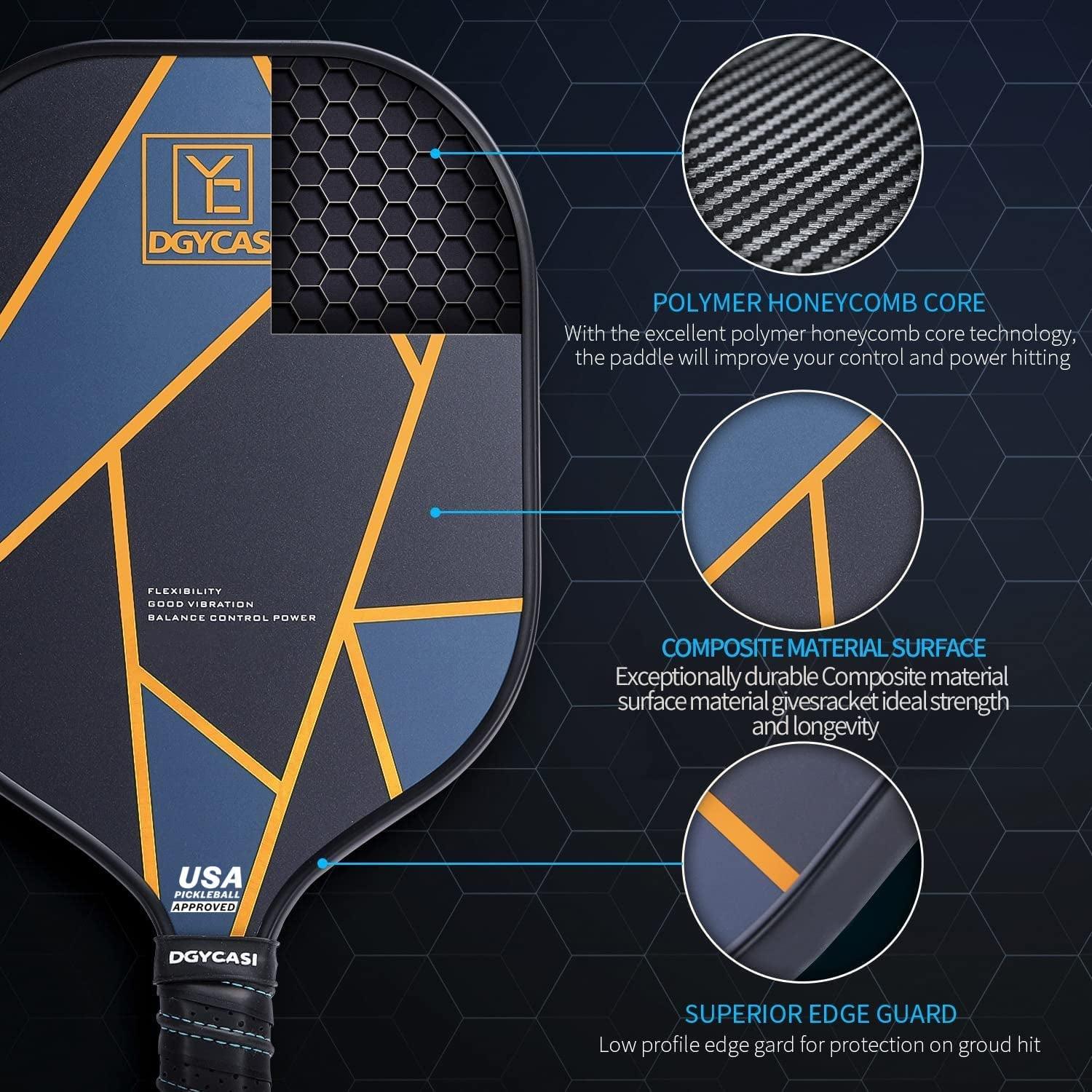 Graphite Pickleball Paddles Set of 2, 2024 USAPA Approved, Carbon Fiber Surface (CHS) - setpickleball