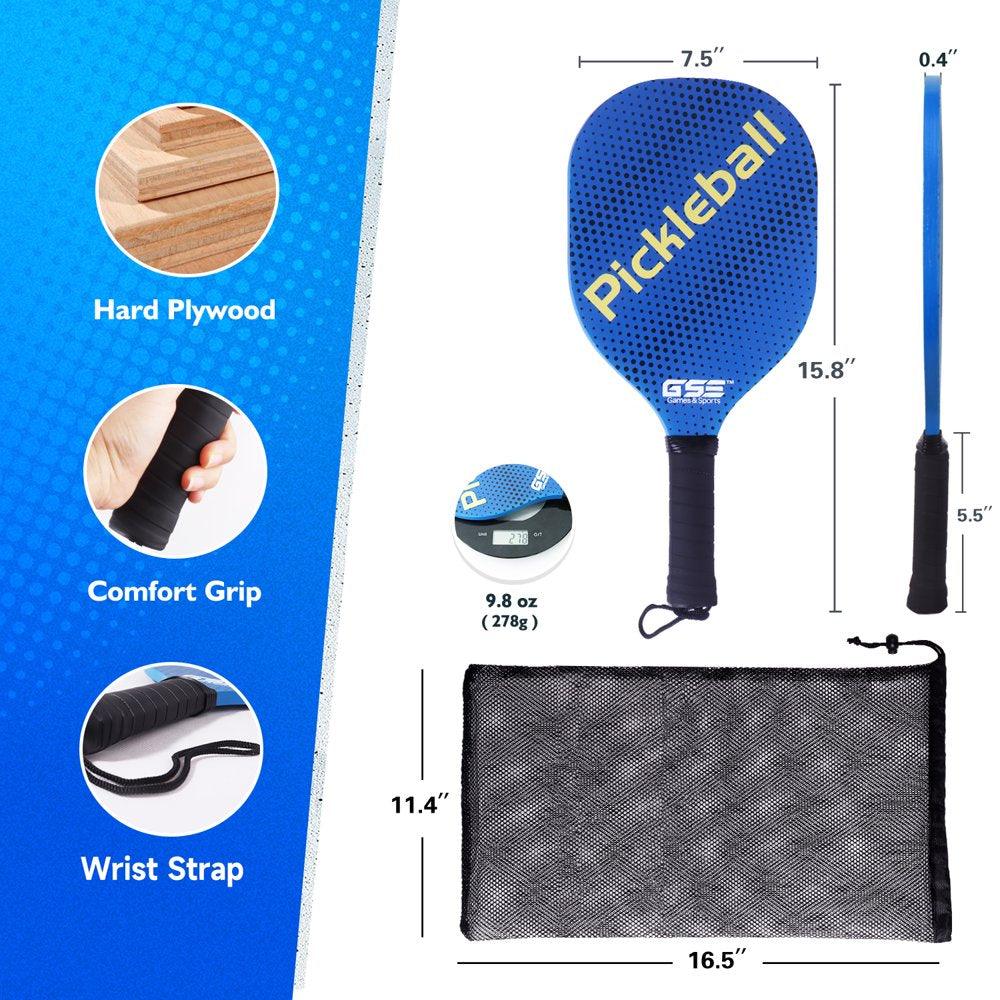 Hardwood Pickleball Paddle Set, Lightweight Pickleball Rackets with Pickleball and Carry Bag - setpickleball