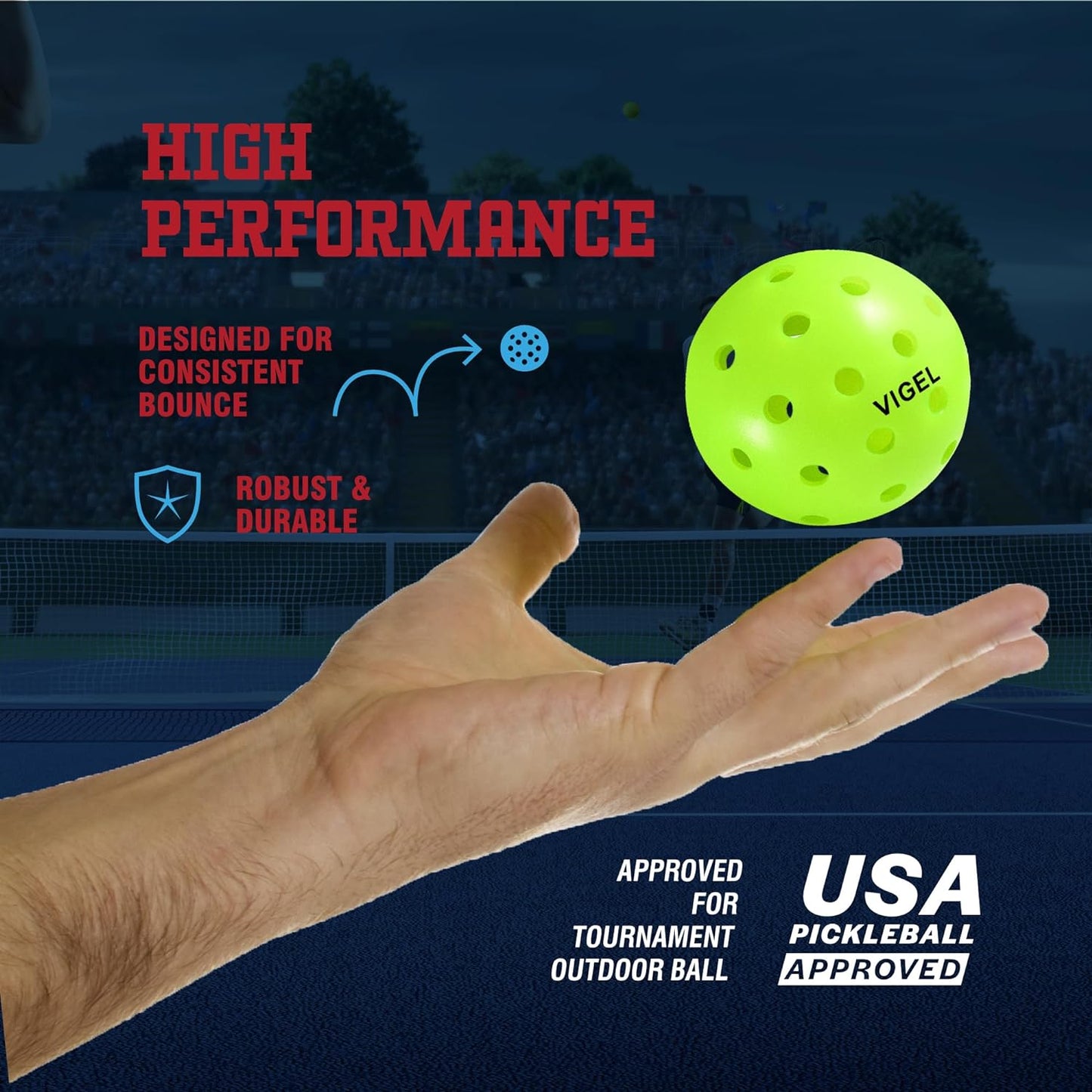 Premium Outdoor Pickleball Balls Set of 4-12, USAPA Approved Tournament and Competition Play, Perfectly Balanced