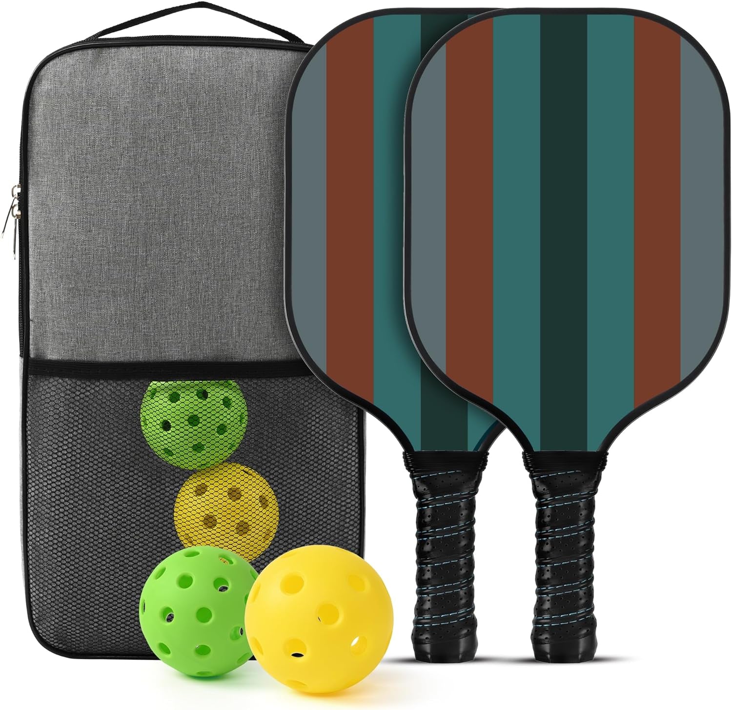 Pickleball Paddles Set | 2 Pickleball Racquets W Pickleball Bag | Graphite Carbon Fiber and Lightweight Paddle 