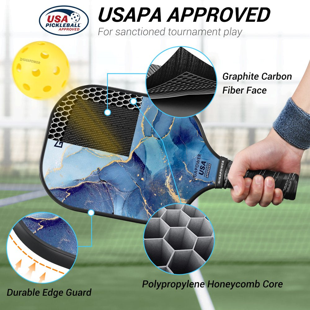 Pickleball Paddles Set of 2, USAPA Approved Graphite Carbon Face