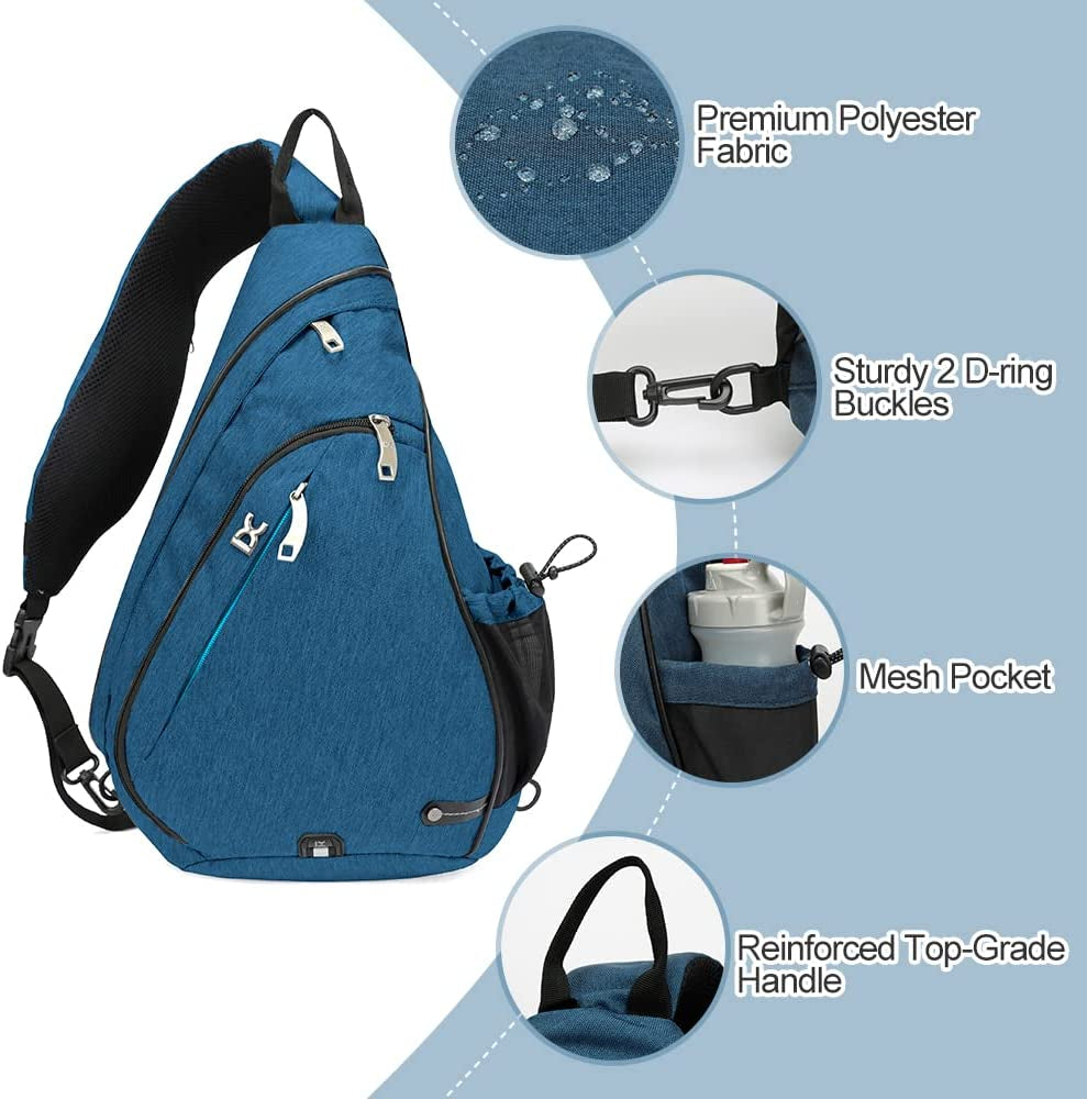 Sling Bag, Multipurpose Crossbody Shoulder Bag for Men and Women