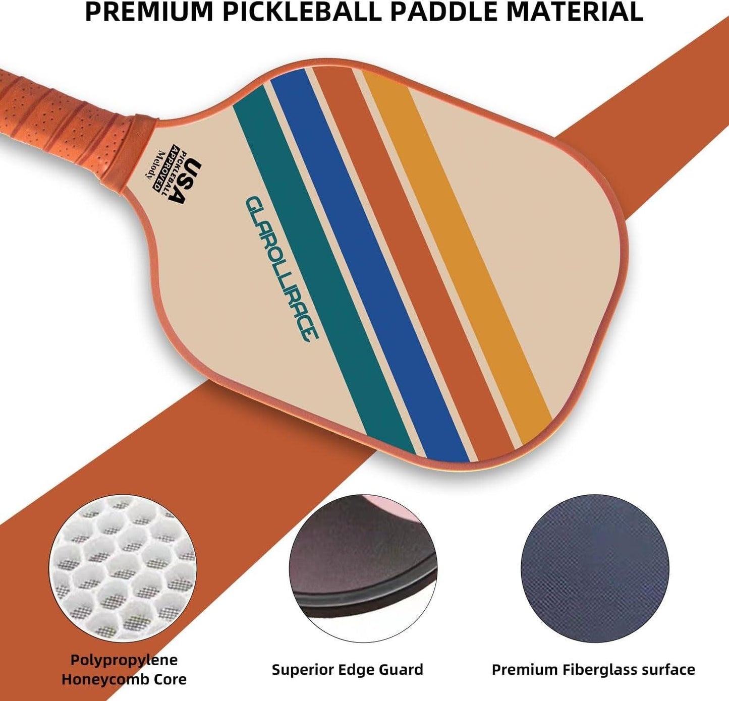 Pickleball Paddles Set of 2 Fiberglass Pickle Ball Paddles