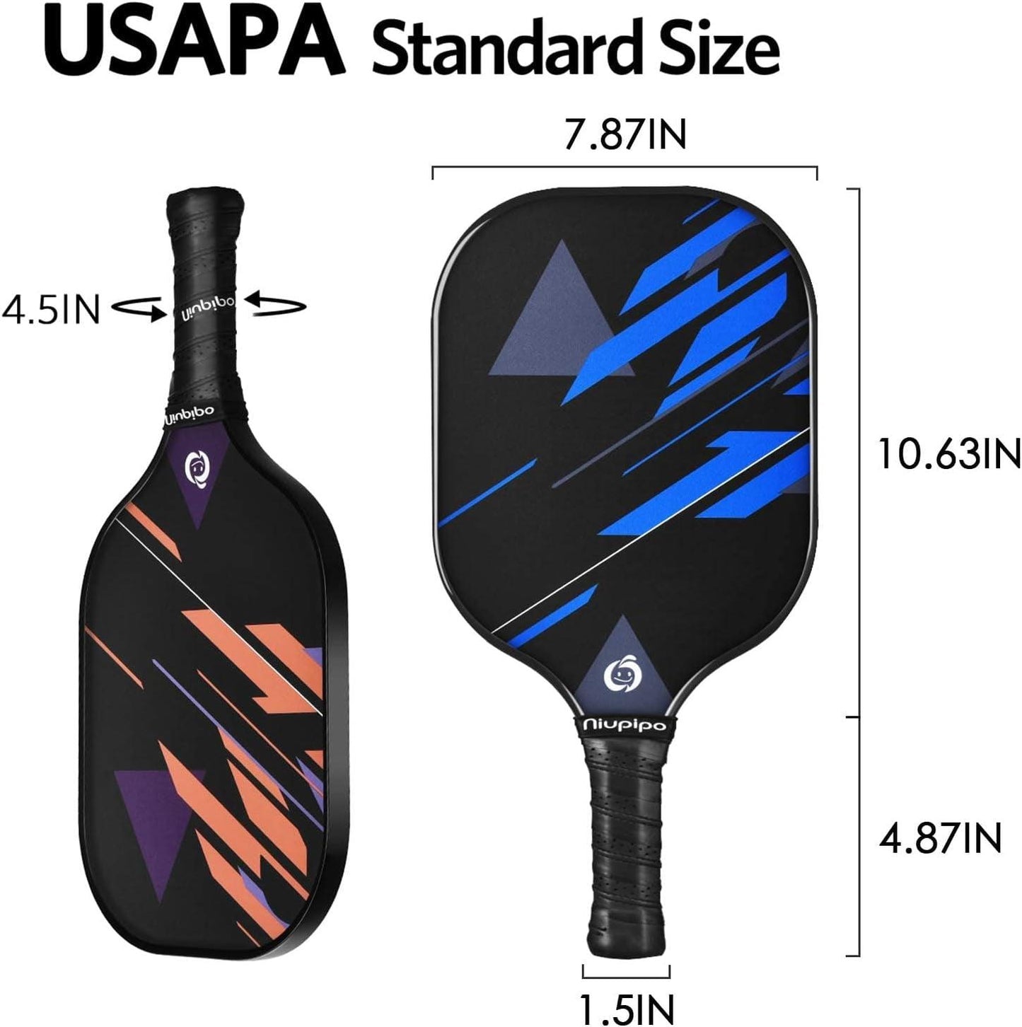 Pickleball Paddles, Lightweight Pickleball Rackets W/Fiberglass Surface