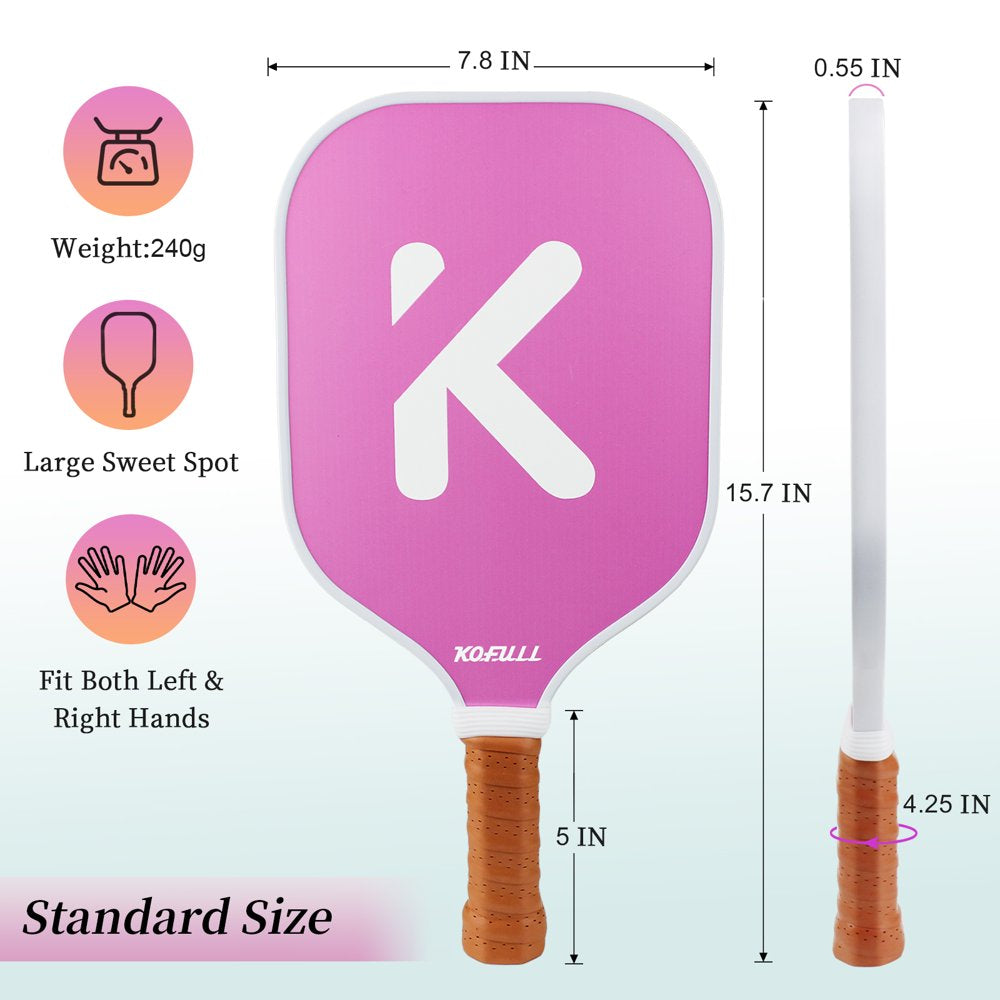 Pickleball Paddles Pickleball Rackets Set Lightweight Fiberglass Surface&Honeycomb Core