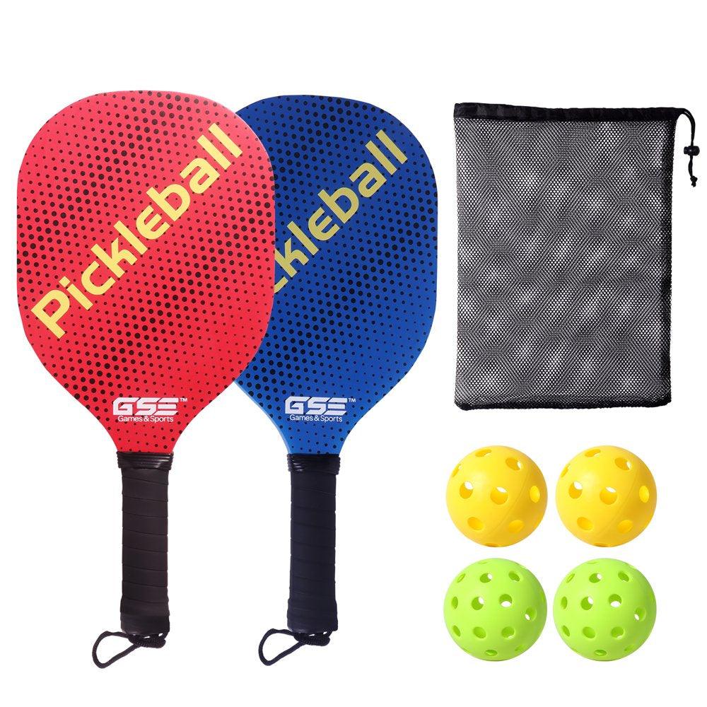 Hardwood Pickleball Paddle Set, Lightweight Pickleball Rackets with Pickleball and Carry Bag - setpickleball