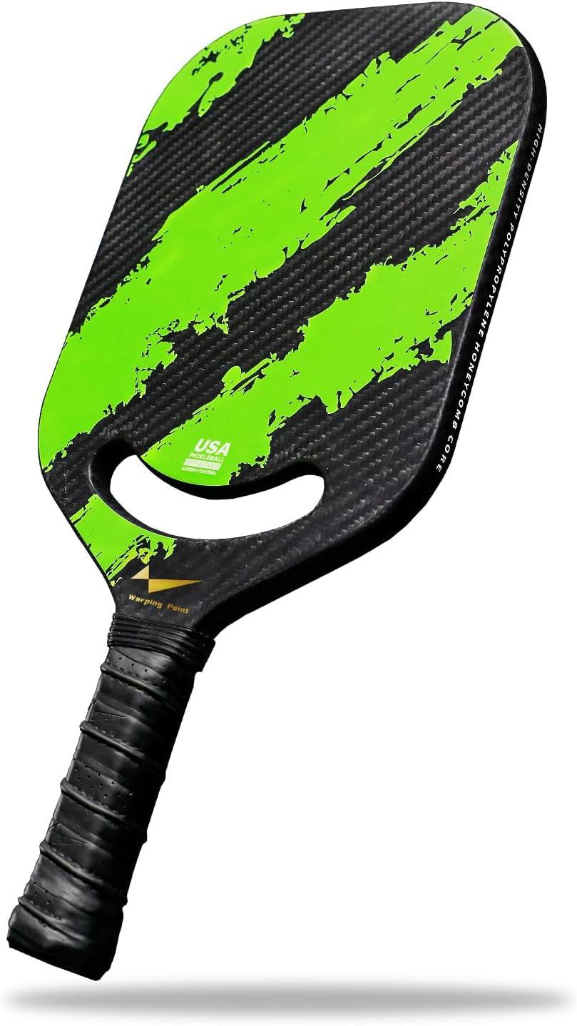 Carbon Fiber Pickleball Paddle with Aero Throat, 2024 USAPA Approved Thermoformed Pickle Ball Racket for Power & Control - setpickleball