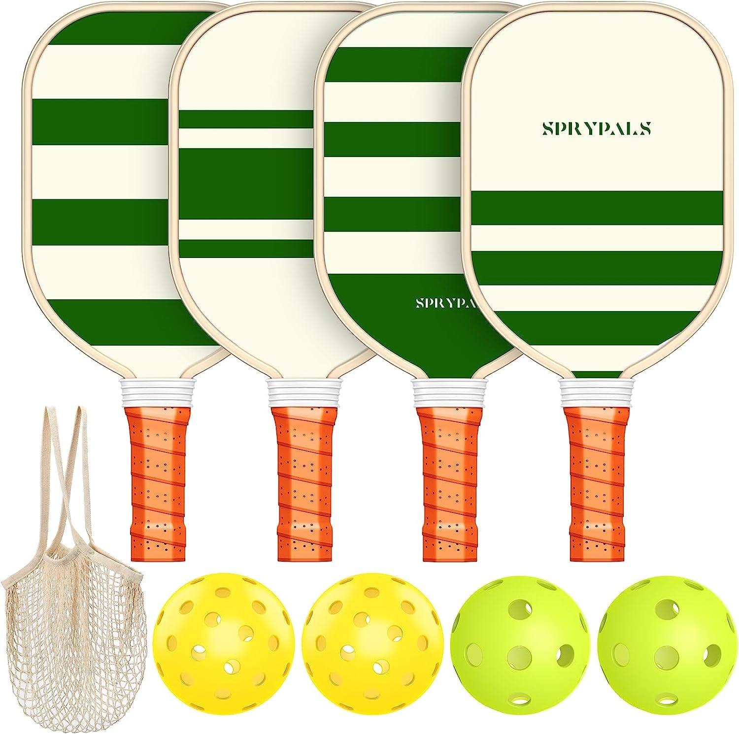 Pickleball Paddles,Usapa Approved Pickleball Paddles Set Premium Pickleball Paddle, 4 Pickleball Balls & 1 Carry Bag