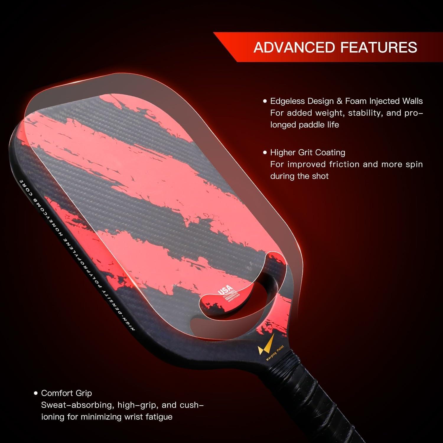 Carbon Fiber Pickleball Paddle with Aero Throat, 2024 USAPA Approved Thermoformed Pickle Ball Racket for Power & Control - setpickleball