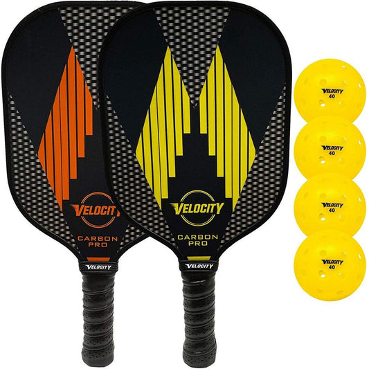 Carbon Pro Graphite 2 Paddle + 4 Pickle Ball Set - setpickleball