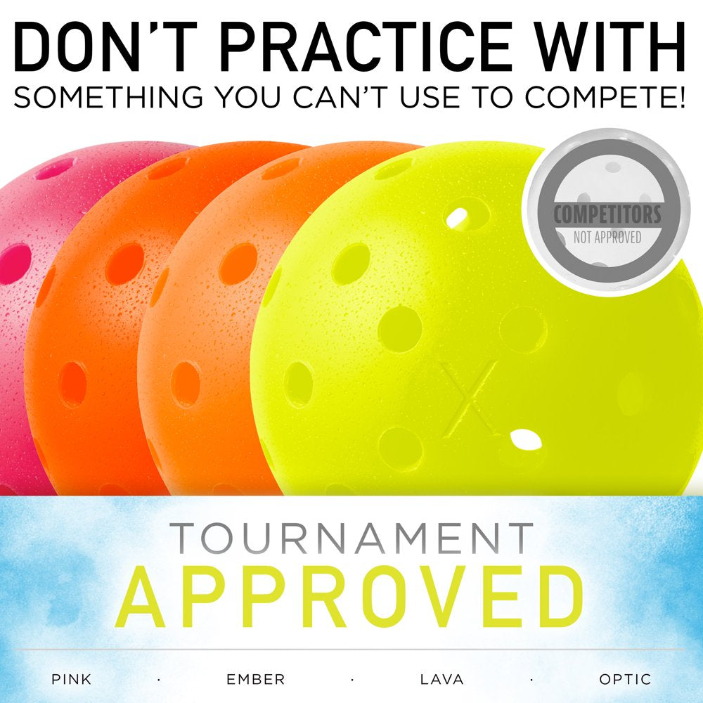 Professional title: " X40 Pickleballs - 6 Pack - Regulation Size - Optic Yellow