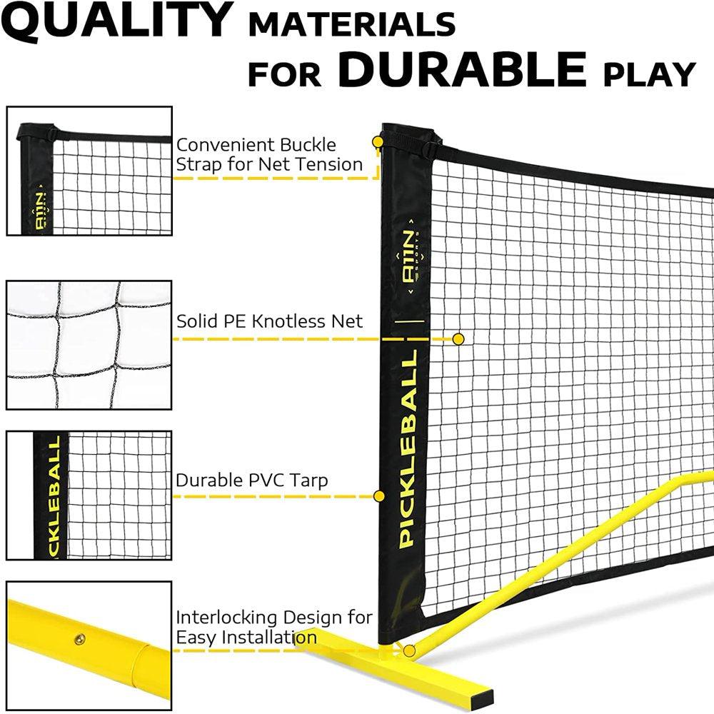 Portable Pickleball Net System, 22Ft Regulation Size Net with Carrying Bag