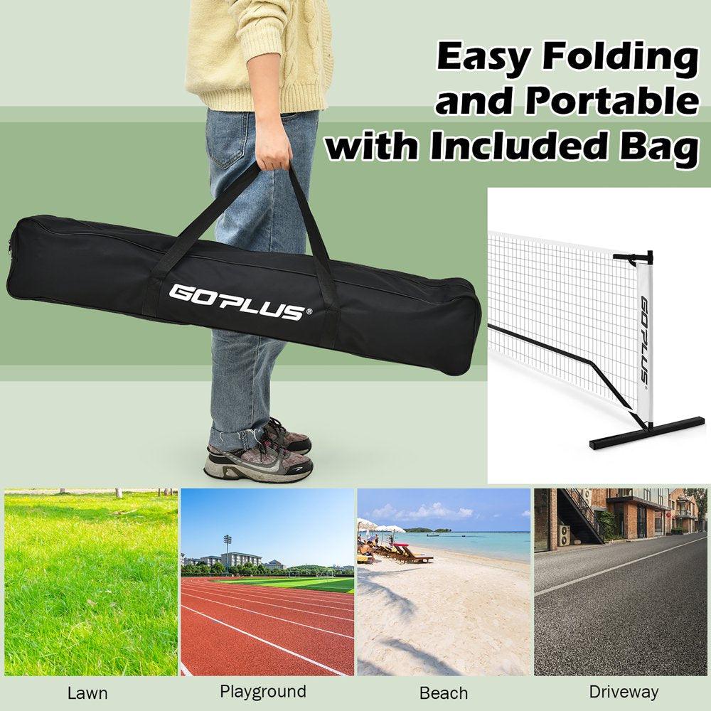 Goplus 22Ft Portable Pickleball Net Set System W/Carry Bag Indoor Outdoor Game - setpickleball