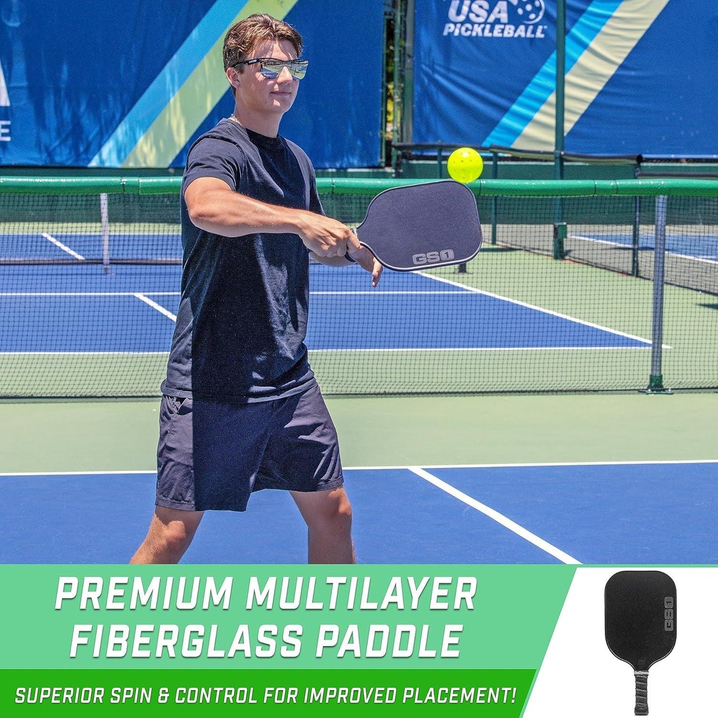 GS1 Pickleball Paddles - USAPA Approved Fiberglass Pickleball Paddle - setpickleball