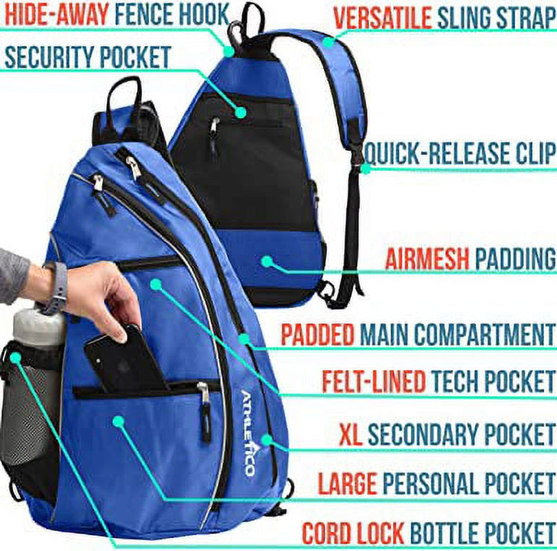 Sling Bag Crossbody Backpack for Pickleball, Tennis