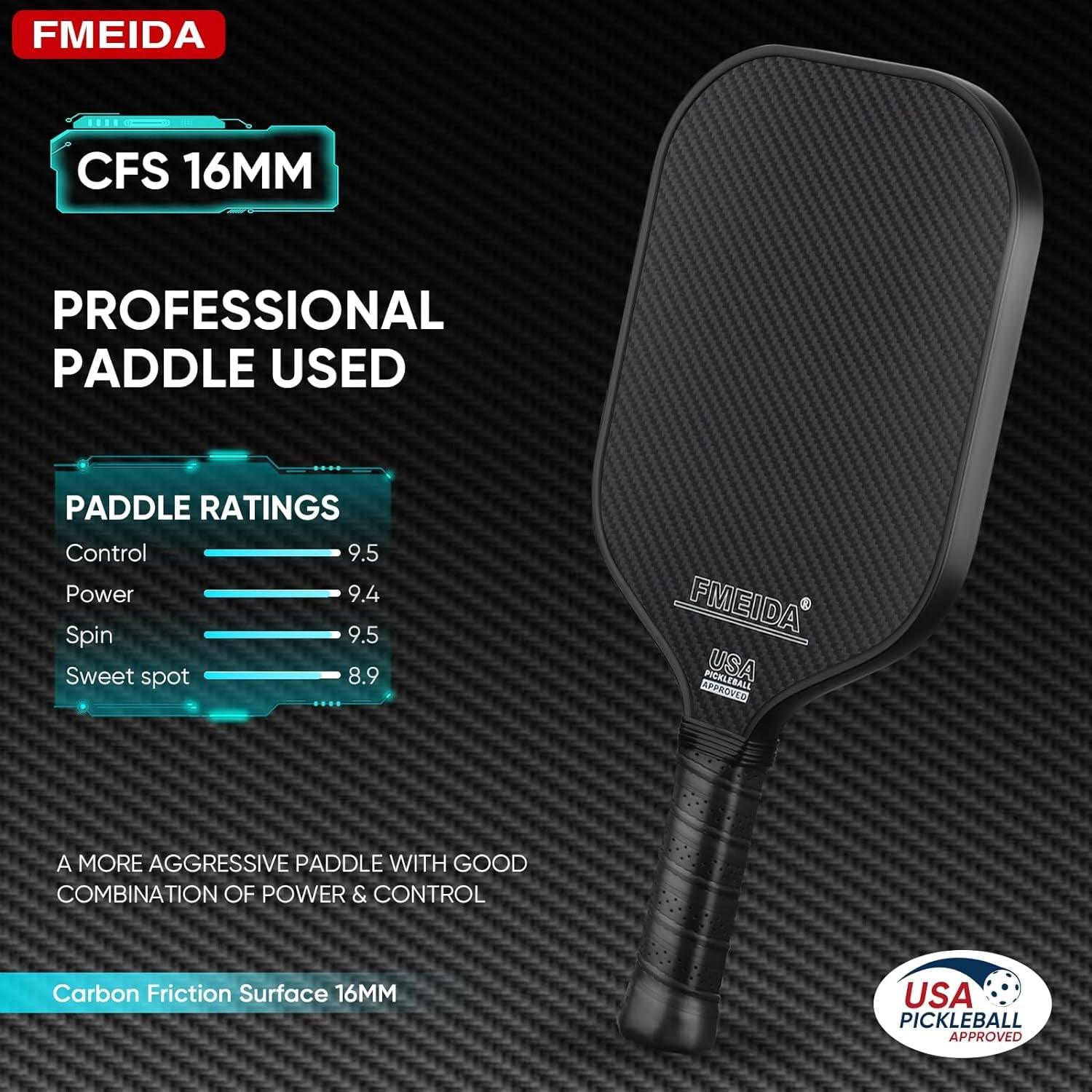 Pickleball Paddle, USAPA Approved Pickleball Paddle, 3K Raw Carbon Fiber Surface 