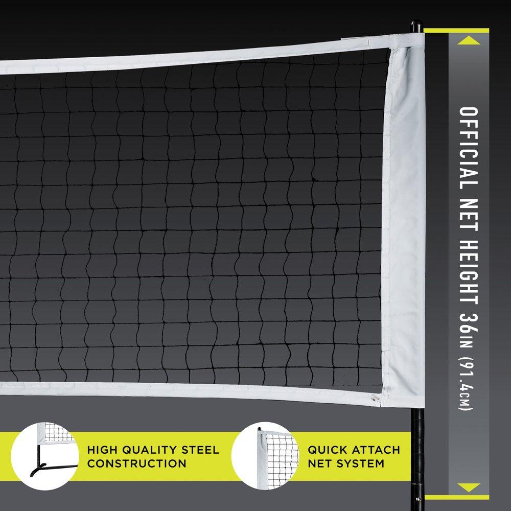 Pickleball 1/2 Court Net - 10' X 3' - Steel Construction, 10Ft Net, Multi-Sport