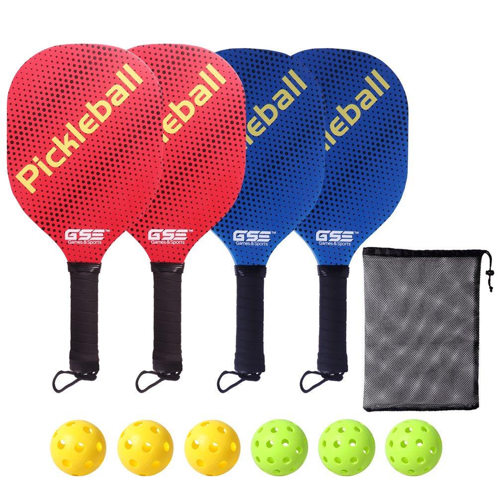 Hardwood Pickleball Paddle Set, Lightweight Pickleball Rackets with Pickleball and Carry Bag - setpickleball