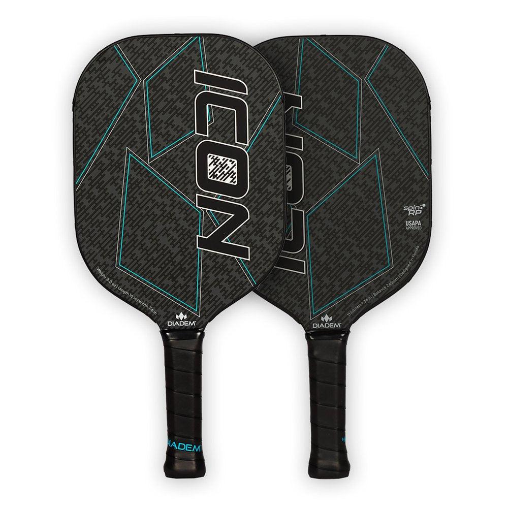 Icon Pickleball Paddle,Liteweight Carbon Fiber in Black,7.7Oz - setpickleball