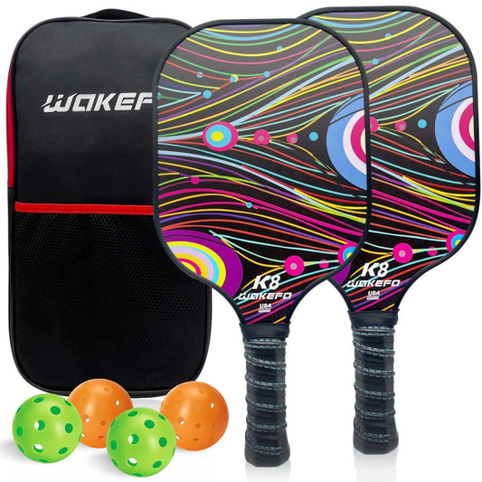 Professional Pickleball Paddles Set: USAPA Approved Pickleball Paddle Graphite Carbon Pickleball Rackets, Pickleball Paddles Set of 2 with 1 Bag and 4 Pickleballs