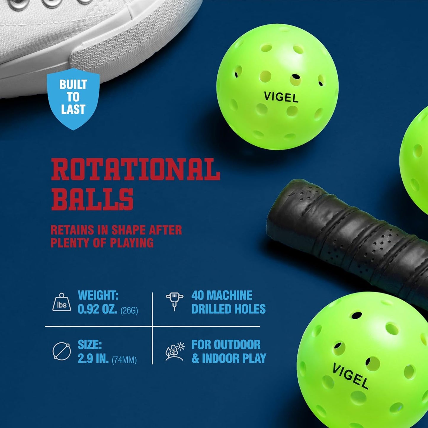 Premium Outdoor Pickleball Balls Set of 4-12, USAPA Approved Tournament and Competition Play, Perfectly Balanced