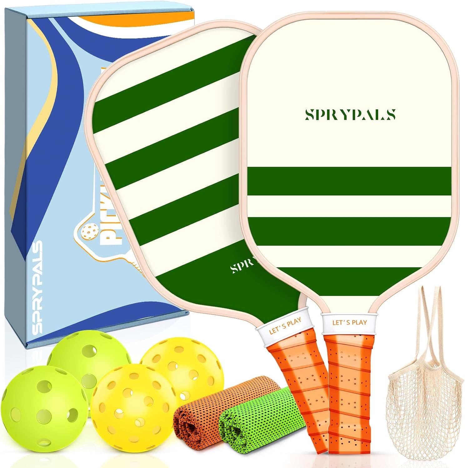 Pickleball Paddles,Usapa Approved Fiberglass Surface with Polypropylene Core Pickleball Set