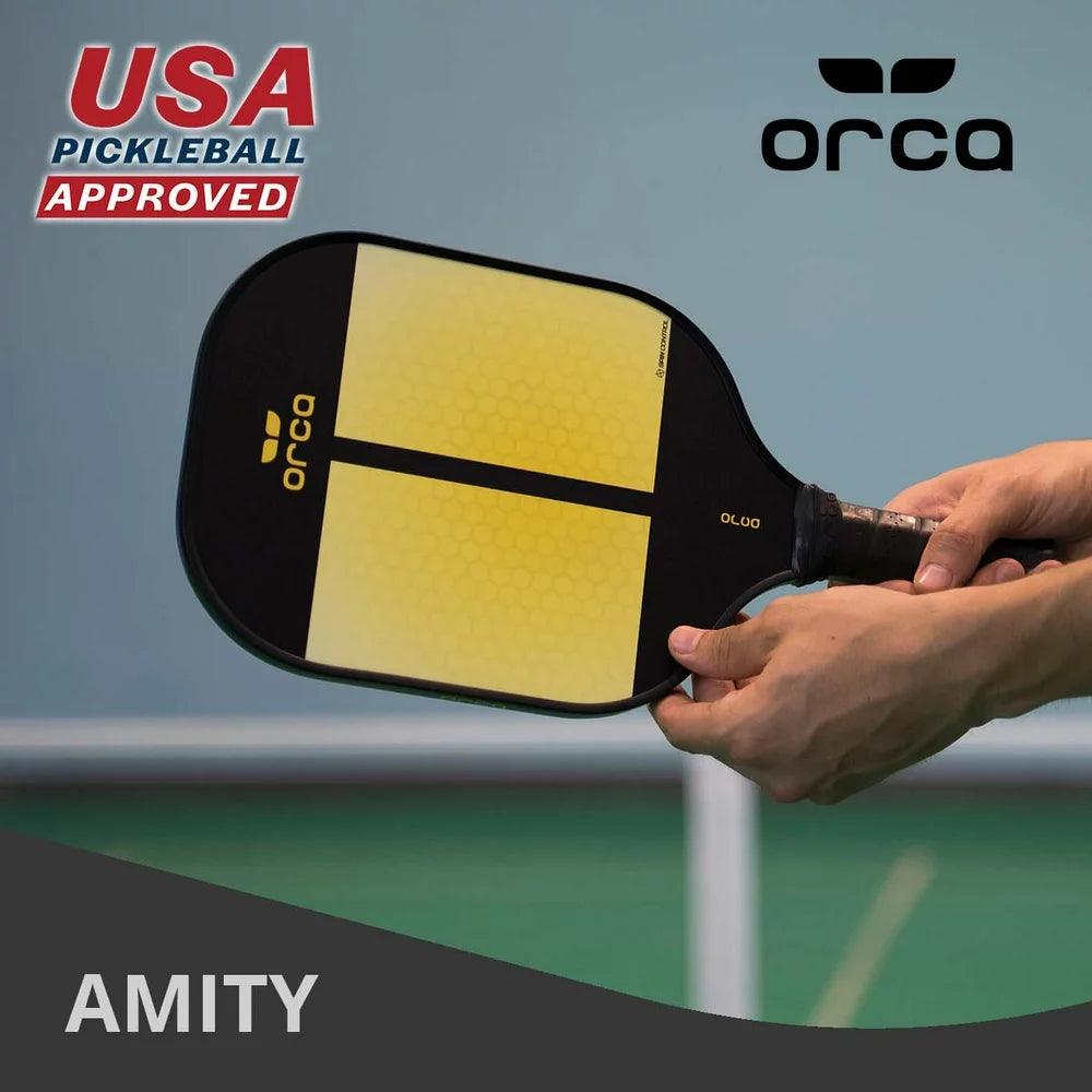 Amity Carbon Fiber Yellow 7.6 Oz Pickleball Paddle Deluxe Combo Set, 7.6Oz - setpickleball