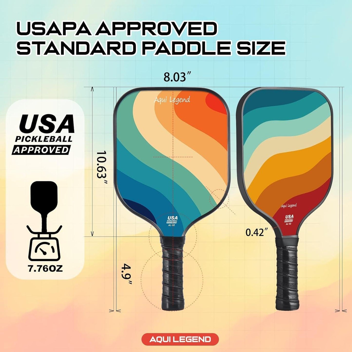 Aquilegend Pickleball Paddles, USAPA Approved Fiberglass Pickleball Set